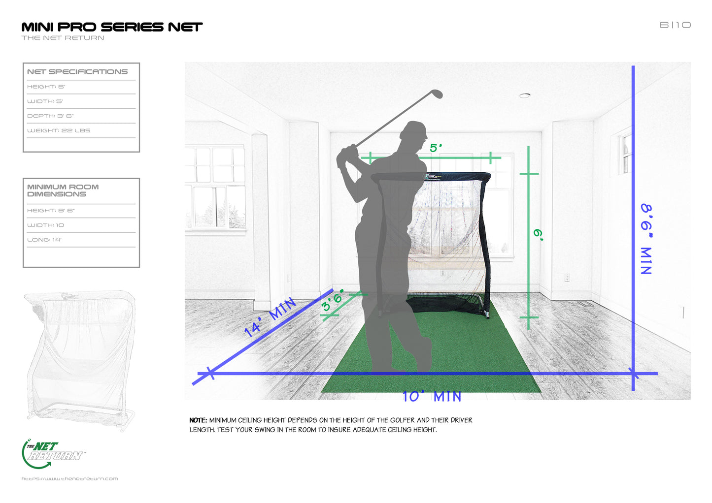 Mini Pro Series - 5'w x 6' h