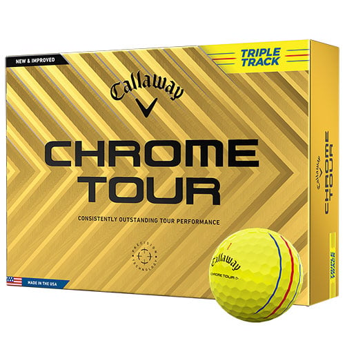 Callaway 2024 Chrome Tour Yellow Triple Track Golf Ball