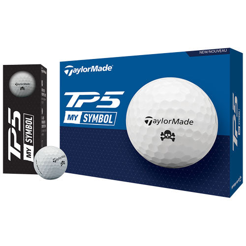 TaylorMade 2024 TP5 My Symbol Skull Print Golf Ball