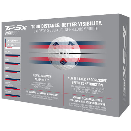 TaylorMade 2024 TP5x Pix 3.0 USA Golf Ball