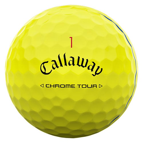 Callaway 2024 Chrome Tour Yellow Triple Track Golf Ball