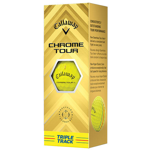 Callaway 2024 Chrome Tour Yellow Triple Track Golf Ball